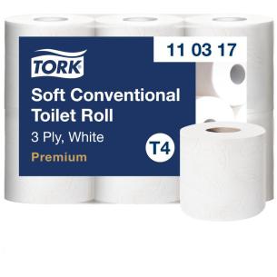 rl 42 stk 7 a pk 6 3-lag hvid soft toiletpapir t4 tork