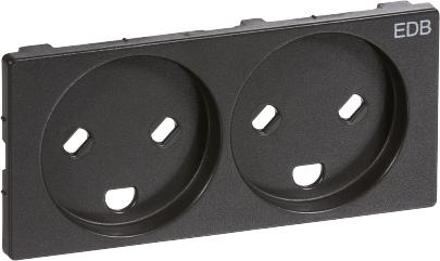 koksgr jord med 2-pol edb m 2 stikkontakt for kning afd fuga