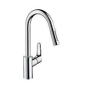 krom - ksbruser udtr med 240 kkenarmatur k focus1-grebs hansgrohe