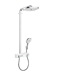 hvid krom 300mm select showerpipe e raindance hansgrohe