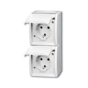 hvid 16a lodret dobbelt ip44 ocean stikkontakt