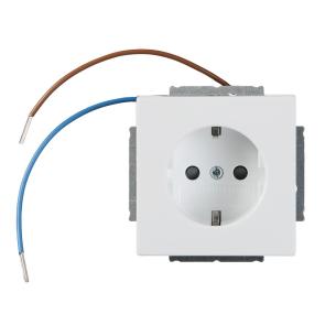 hvid 1m 16a semi-komplet led med enkelt stikkontakt