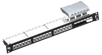 sort 1he ports 24 alt i moduler lsa port 4x6 opbygget modul stp cat6a patchpanel
