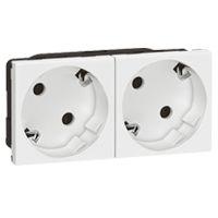 j 2x2p 230v lampe med hvid dobbelt stikkontakt schuko