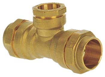 pn16 messing reduceret tee mm 25 x 20 x 25 isiflo