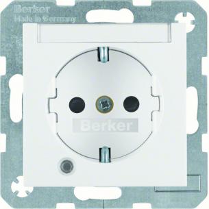 hvid b s tekstfelt led m stikkontakt