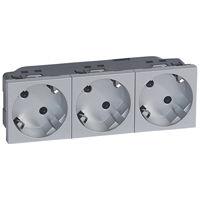j 3x2p alu tripel stikkontakt schuko