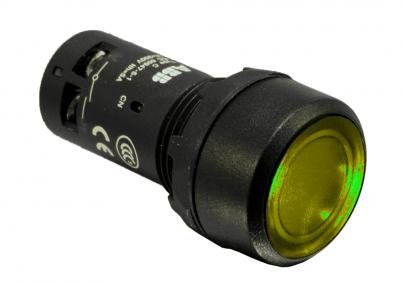 cp1-12y-10 slutte 1 dc 110-130vac gul lampetryk lavt kompakt