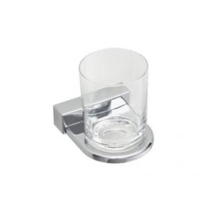 holder forkromet og krystalglas enkelt glasholder iris