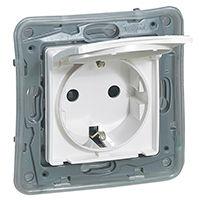 hvid ip44 g klapl med n pol 2 230v schuko stikkontakt niloe