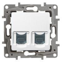 hvid utp 6 kat jack modular rj45 2x niloe euro dataudtag