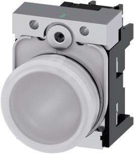 terminal skrue dc ac 24v led integreret med modul led holder med linse glat hvid skinnende metal rund mm 22 indikatorlys