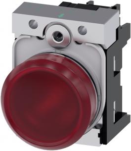 terminal skrue ac 230v led integreret med modul led holder med linse glat d r skinnende metal rund mm 22 indikatorlys
