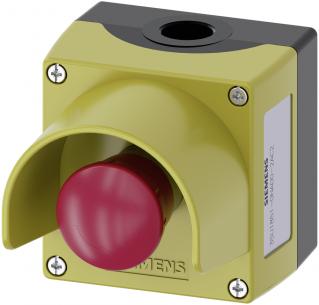 skrue mm 40 d r i paddehattetrykknap dstop n beskyttelseskrave med gul top metal kapsling rund mm 22 dstopkasse n