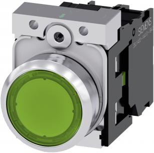 24v led integreret med modul led 1no holder med type kontakt momentan flad n gr skinnende metal rund mm 22 lystrykknap