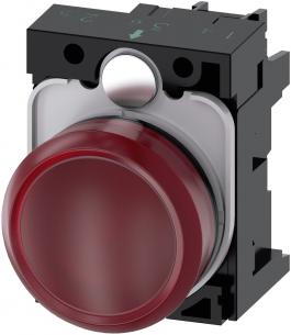 3su1102-6aa20-1aa0 modul led holder med linse glat d r plastik rund mm 22 indikatorlys