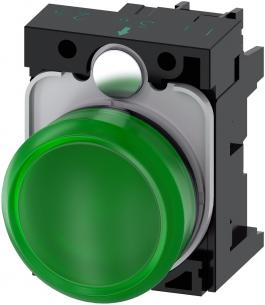 3su1102-6aa40-1aa0 modul led holder med linse glat n gr plastik rund mm 22 indikatorlys