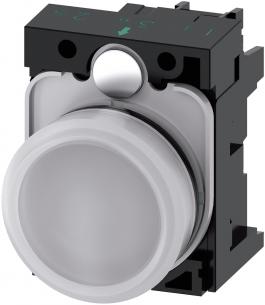 3su1102-6aa60-1aa0 modul led holder med linse glat hvid plastik rund mm 22 indikatorlys