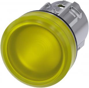 gul skinnende metal rund 22mm indikatorlys