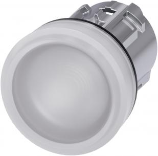 hvid skinnende metal rund 22mm indikatorlys