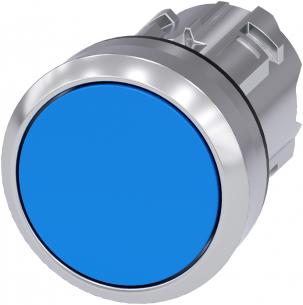flad bl skinnende metal rund 22mm trykknap