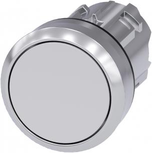 flad hvid skinnende metal rund 22mm trykknap