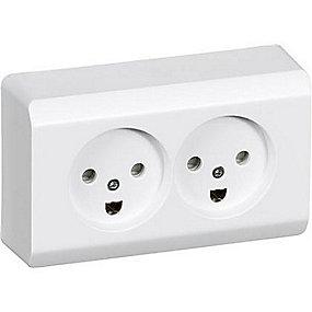 hvid jord med dobbelt udvendig stikkontakt 66 opus lk