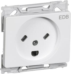 hvid modul 1 jord med n 2p stikkontakt edb 66 opus lk