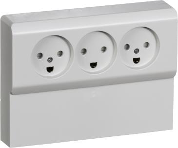 lysegr jord med stikkontakt panel tripel 66 opus lk