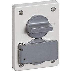 lysegr ip44 afbryder m drejestikkontakt lk