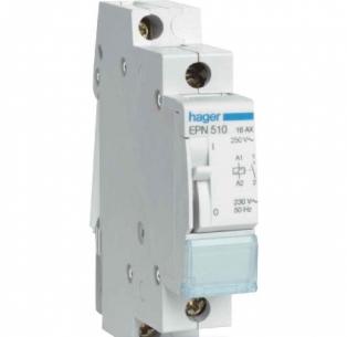 epn510 type mm 18 bredde din-skinne dc 110v ac 230v slutte 1 16a kiprel hager