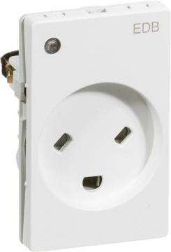 hvid modul 5 1 ledelampe jord m stikkontakt ben skr edb fuga lk