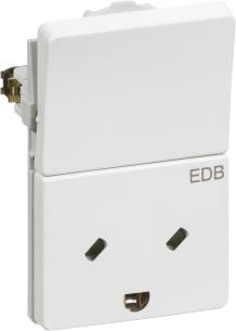 hvid modul 5 1 afbryder m jord m stikkontakt ben skr edb fuga lk