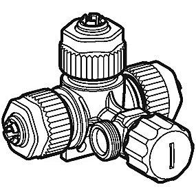 hjørneventil integreret med pex-rør til vandtilslutning geberit