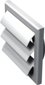 klapventil hvid ø150mm 186x186 mål plast i lamelrist