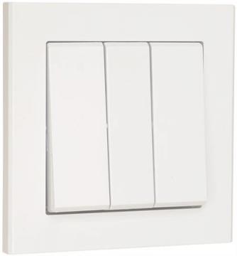 84x84mm hvid 3x1-pol afbryder euro optima