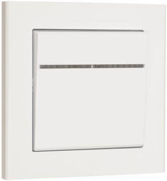 84x84mm hvid glimlampe med kontrol 1-pol afbryder euro optima