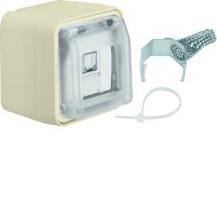 komplet hvid 6 cat 1x ip55 berker dataudtag