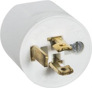 hvid jord leder 2 lampestikprop lk