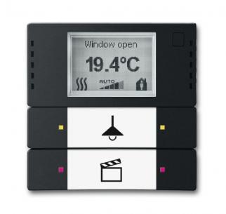 28-885-500 6128 sort mat farve tryk 4 2 display med rumtermostat knx