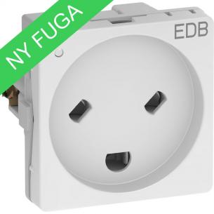 hvid modul 0 1 ledelampe jord m stikkontakt ben skr edb fuga lk