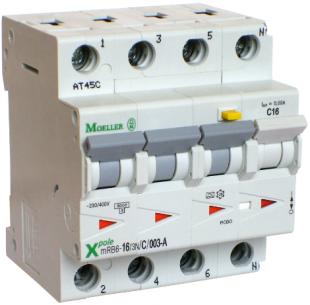 a type hpfi 6ka 4m 30ma c n 3p 16a kombiafbryder