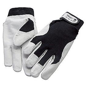 uforet - velcrolukning med gedeskind natur 6 str pingo skindhandske