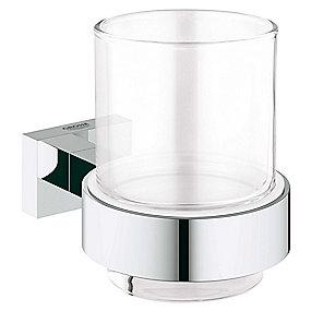 krom - holder med krystalglas cube essentials grohe