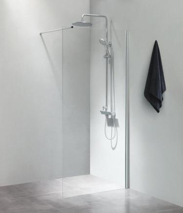 forhngsstang 100cm med glas klart 80x200cm brusevg fritstende dusch