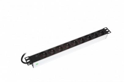 sort 1u led med jord 9xpin powerpanel