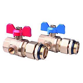 fhf-f og fhf gulvvarmemanifolde til ber oml nippel med 1 stk 2 a t s kuglehane danfoss