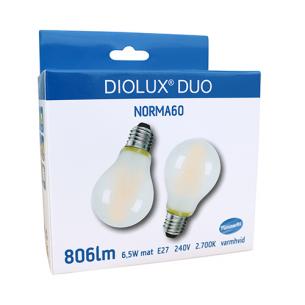 300 800lm e27 2700k mat 5w 6 norma60 duo diolux