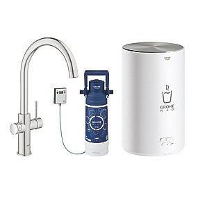 supersteel rustfri filter og kedel rund med m str c-tud med kkenarmatur k duo ii red grohe