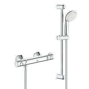 krom stang 600mm t bruses med termostatarmatur 800 grohtherm grohe